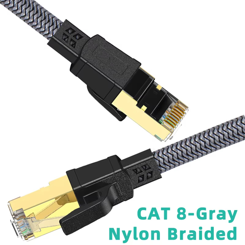 Lan Cable Gaming - Сетевой кабель RJ45, плоский нейлоновый плетеный