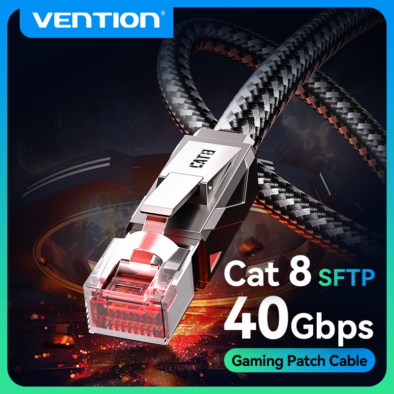 Lan Cable Gaming - Vention Cat8 Ethernet Кабель 40Gbps 2000MHz