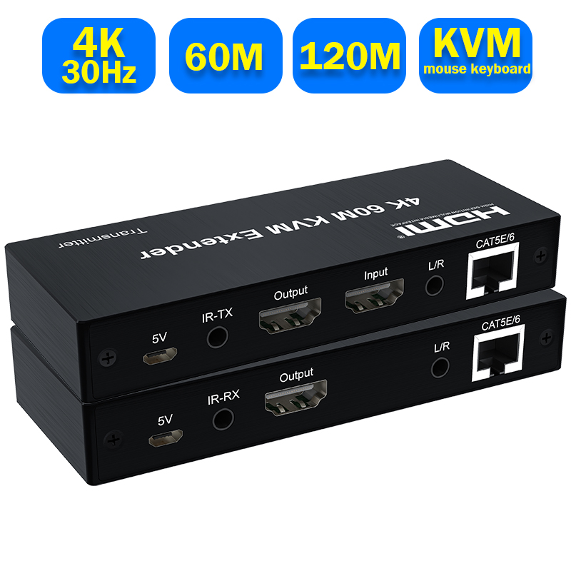 Lan Cable Gaming - 4K 120M HDMI KVM удлинитель 60M