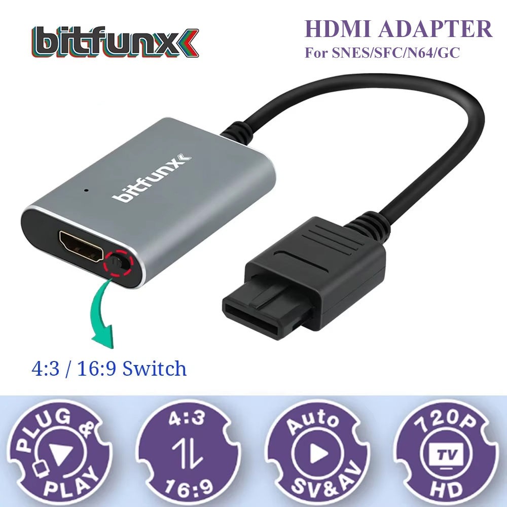 Адаптер Bitfunx 720P Svideo/AV – обзор и цена Gaming Console Vintage