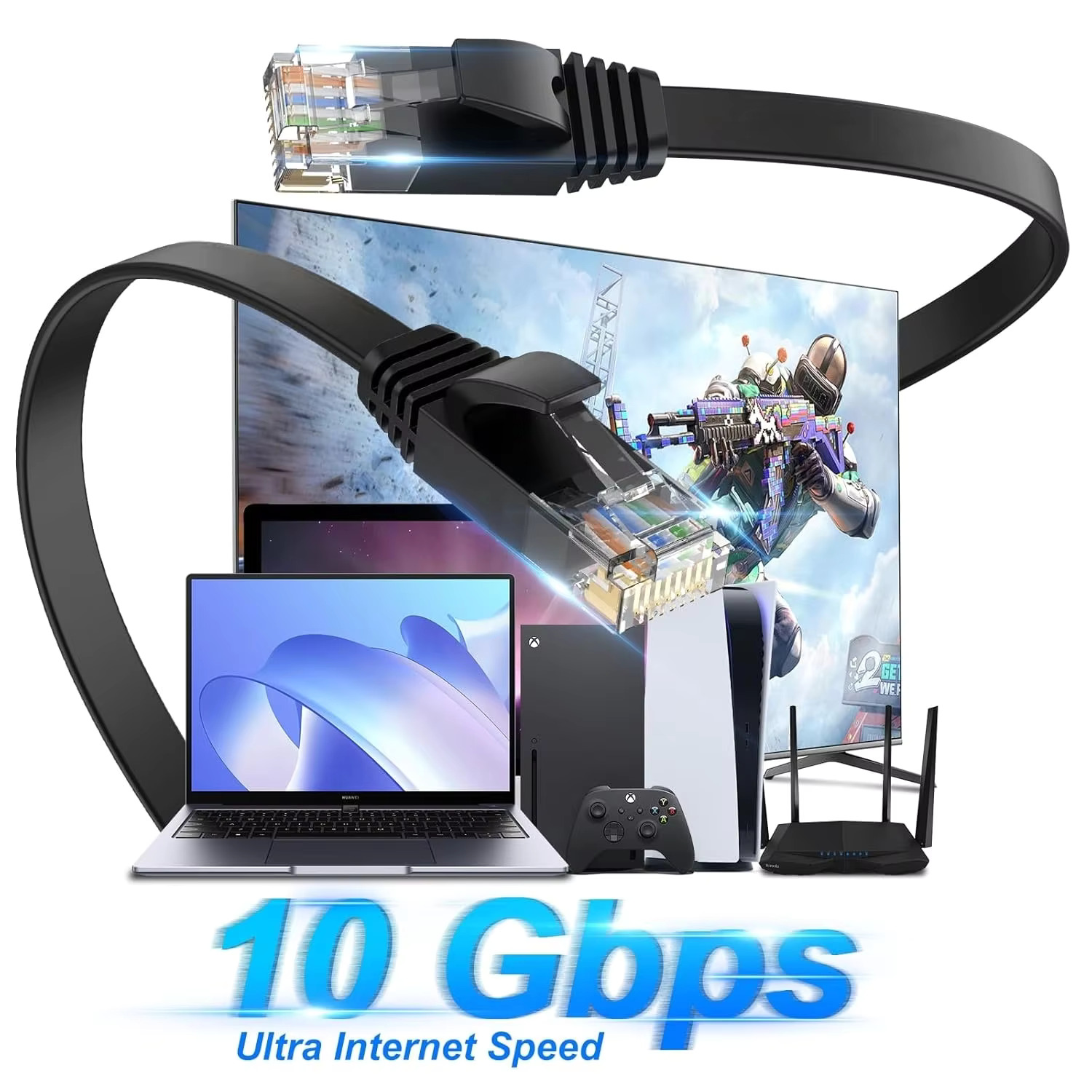 Плоский кабель Ethernet Cat 6, – обзор и цена Lan Cable Gaming